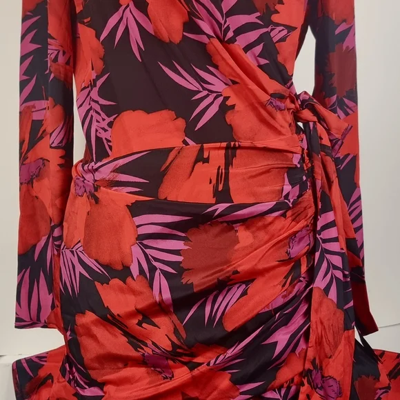 Veronica Beard Red and Pink Floral Dress - Picture 2 of 11